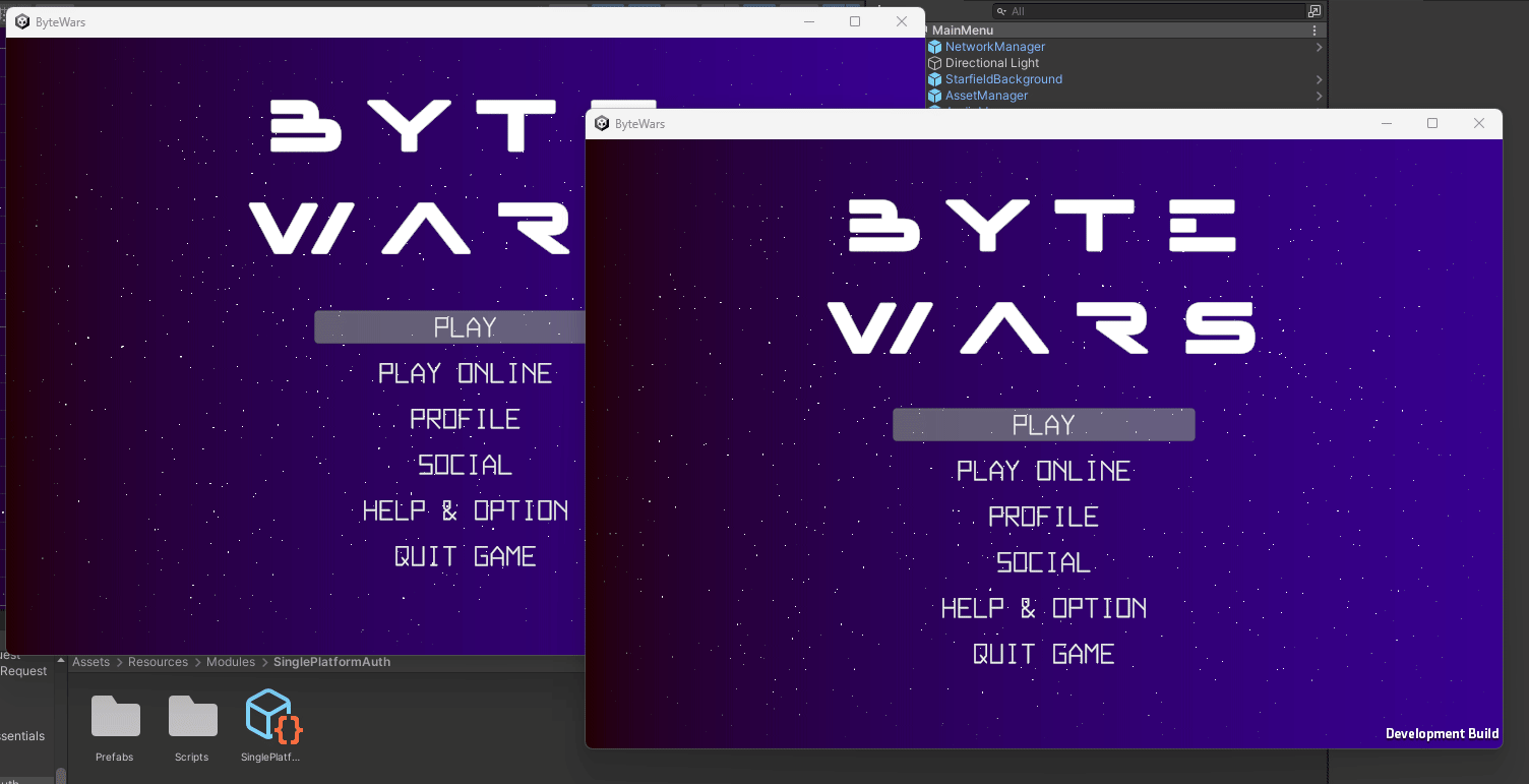 Reject a received friend request demo Unity Byte Wars add friends