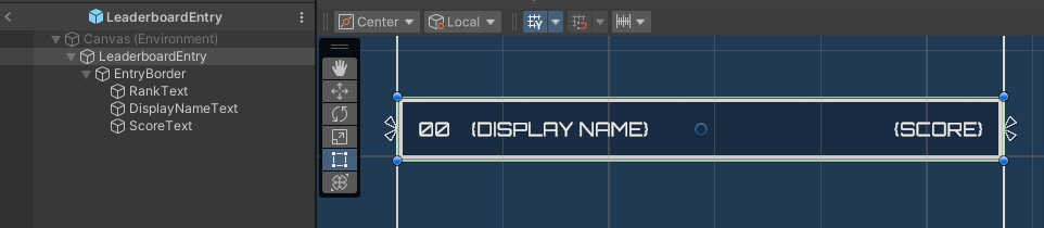 Leaderboard entry Unity Byte Wars weekly leaderboard