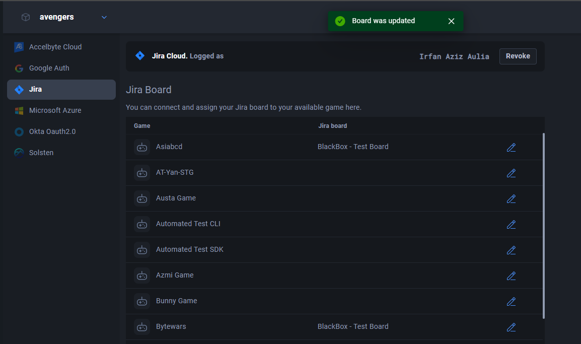 Jira Board integrated