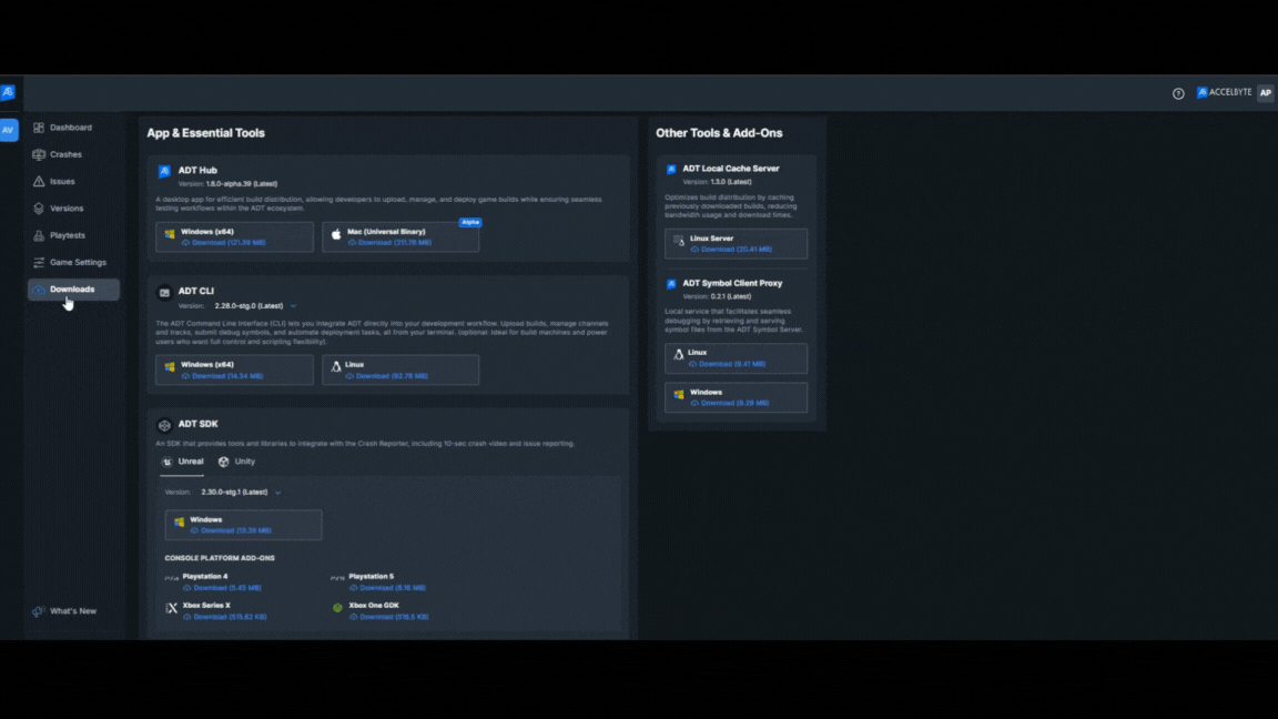 Navigate Download page revamp